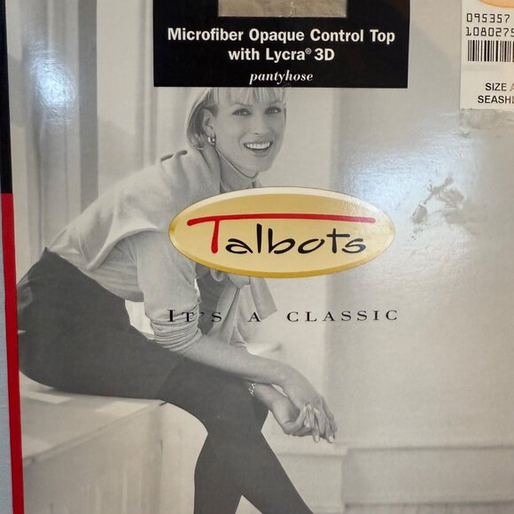 Talbots Microfiber Opaque Control Top Pantyhose Lycra 3D 60 Denier Sz A Seashell - Picture 8 of 10